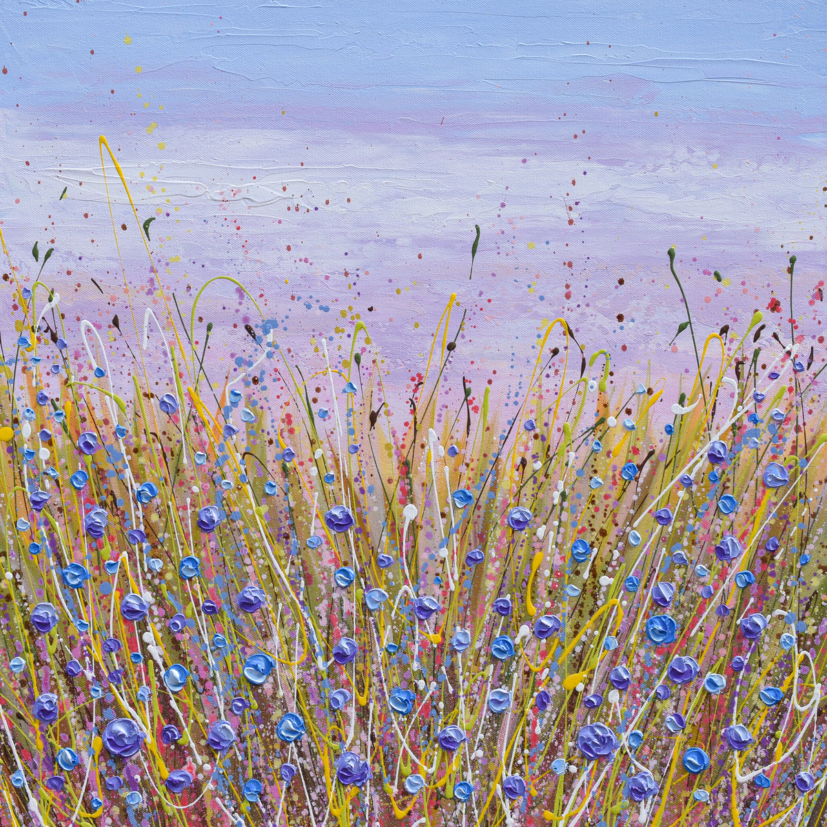 【ご注文品】wildflowers 油彩画2点 Blue Wildflowers, 24