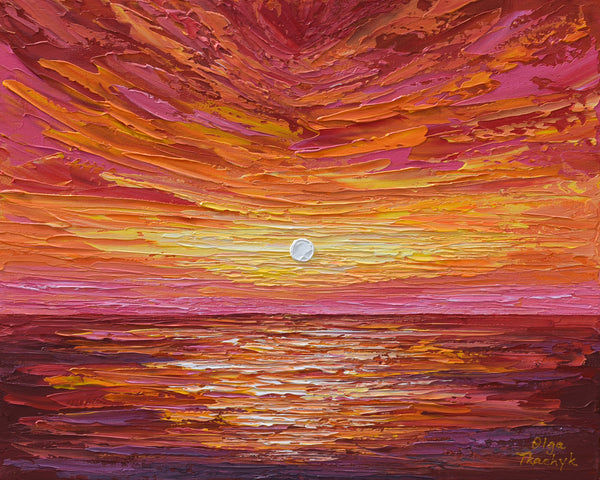 Hot Summer Sunset, 20"x16", Acrylics on Canvas