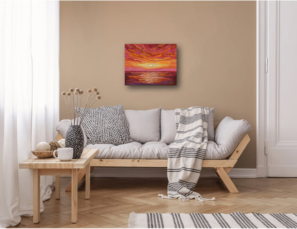 Hot Summer Sunset, 20"x16", Acrylics on Canvas