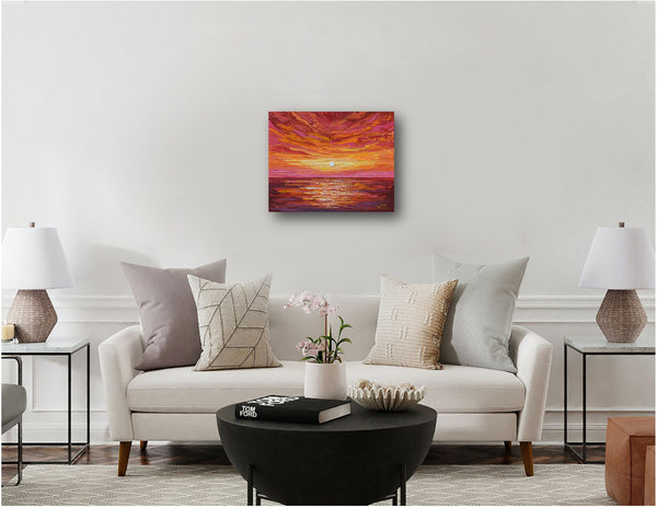 Hot Summer Sunset, 20"x16", Acrylics on Canvas