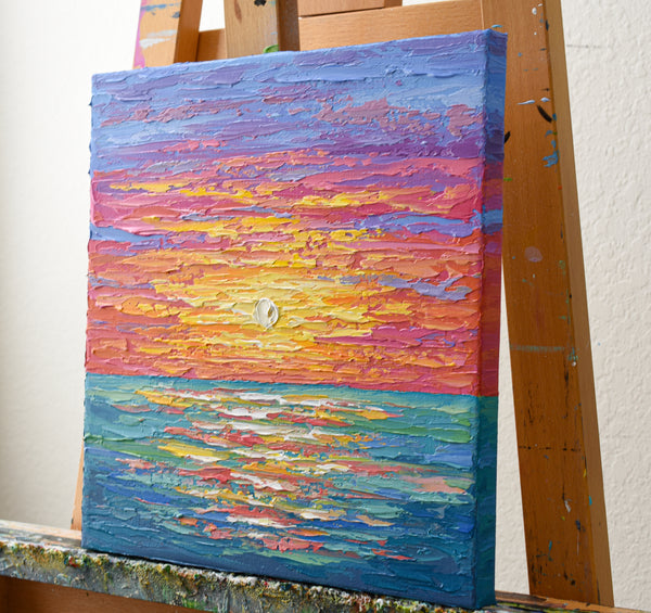 Ocean Sunset II, 12"x12"