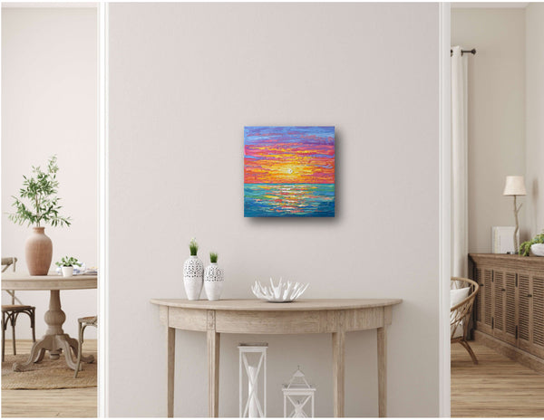 Ocean Sunset II, 12"x12"