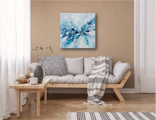 Whispering Blue, Acrylic on Canvas, 24"x24"