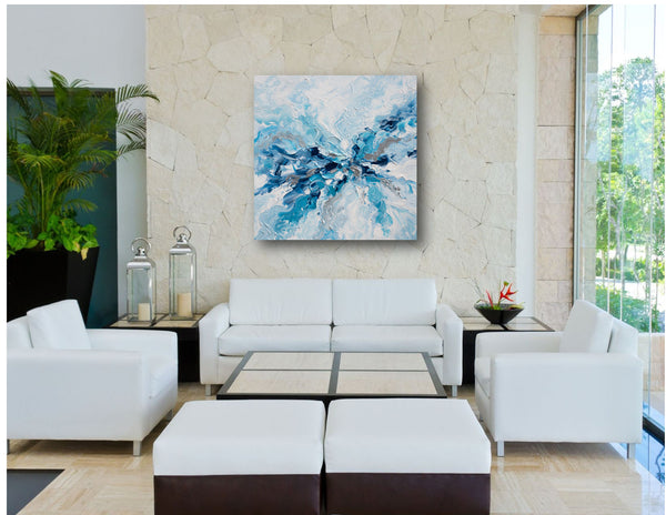 Whispering Blue, Acrylic on Canvas, 24"x24"