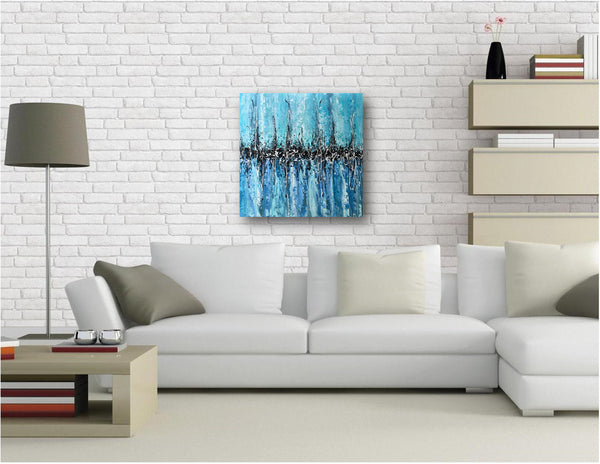 Aqua Blue Horizon, Acrylic on Canvas, 24"x24"