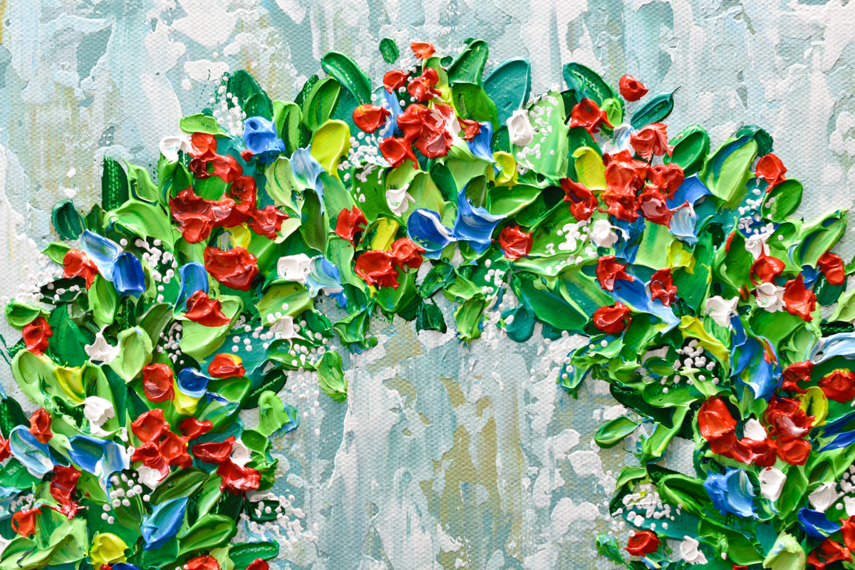 Christmas Wreath, Textured Acrylic Painting on Canvas, 12