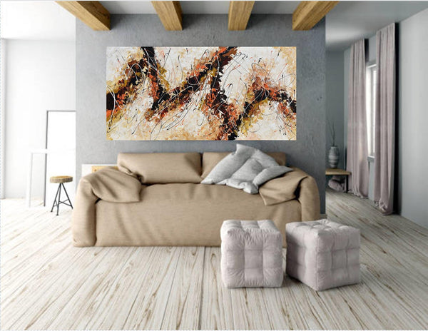 Fall is Here, Acrylic on Canvas, Abstract Artwork, 24"x48"