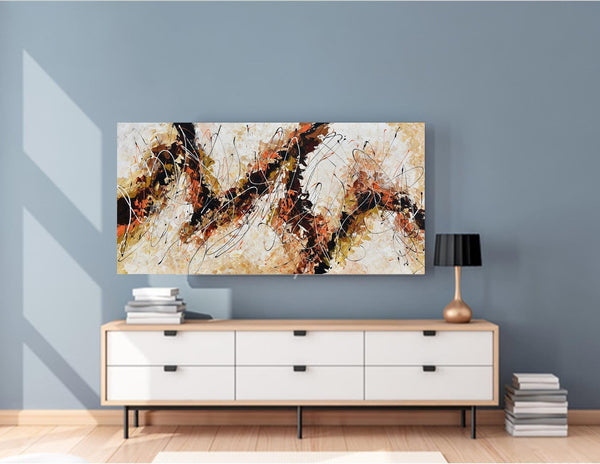 Fall is Here, Acrylic on Canvas, Abstract Artwork, 24"x48"