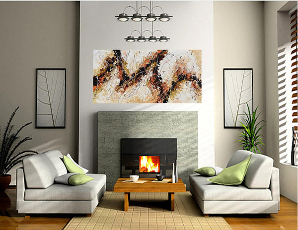 Fall is Here, Acrylic on Canvas, Abstract Artwork, 24"x48"