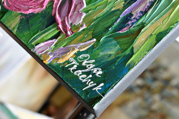 Iris Flowers, Original Impasto Floral Painting, Acrylic, 16"x20"