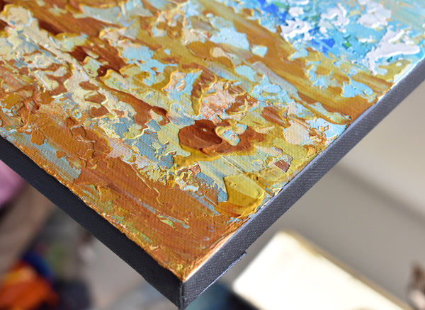Beach Abstract, Original Painting on Canvas, Acrylic, 16"x20"