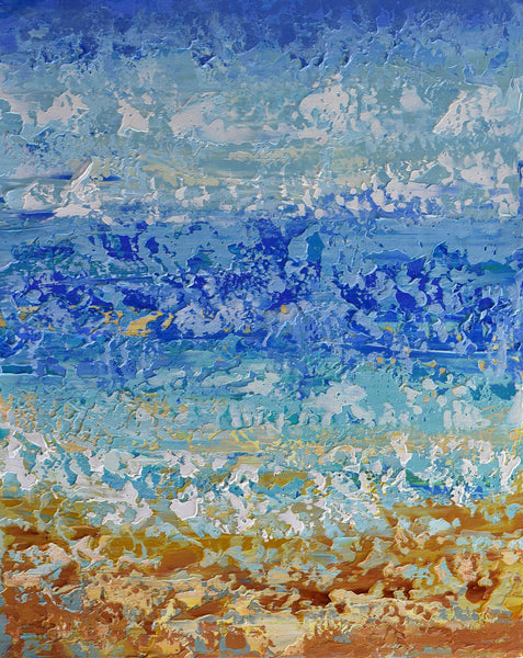 Beach Abstract, Original Painting on Canvas, Acrylic, 16"x20"