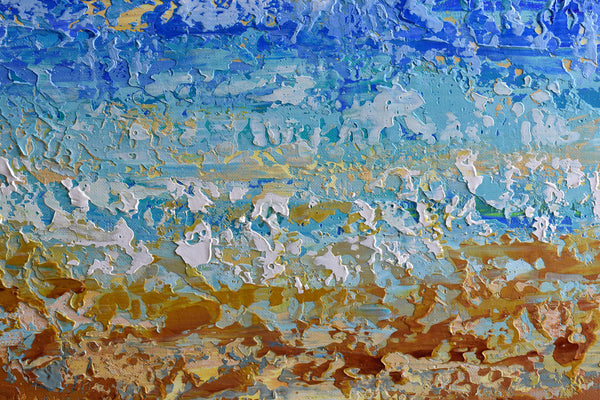 Beach Abstract, Original Painting on Canvas, Acrylic, 16"x20"