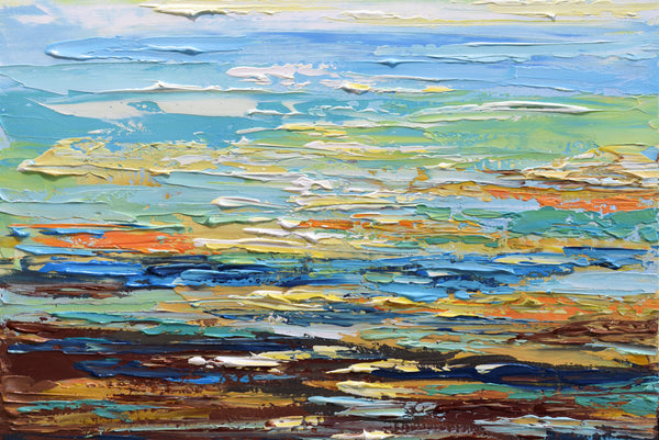 Sunrise II,  Original Seascape Painting on Canvas, Acrylic, 16"x20"