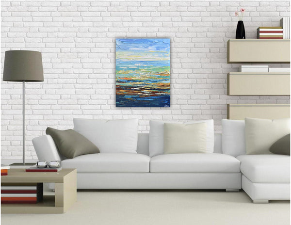 Sunrise II,  Original Seascape Painting on Canvas, Acrylic, 16"x20"