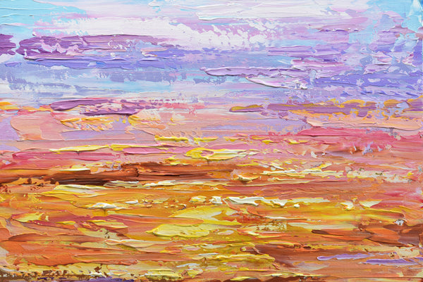 Sunset, Original Painting on Canvas, Acrylic, 16"x20"