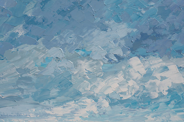Serene Ocean, Acrylic on Canvas, Palette Knife, 24"x24"