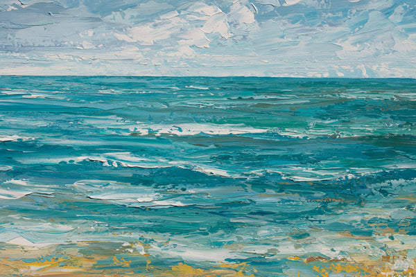 Serene Ocean, Acrylic on Canvas, Palette Knife, 24"x24"
