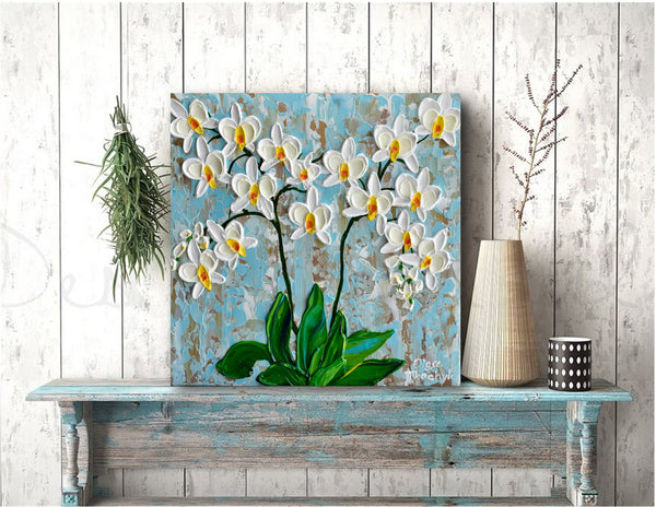 Orchid, Acrylic on Canvas, 12"x12"