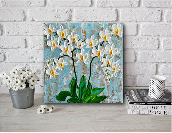 Orchid, Acrylic on Canvas, 12"x12"