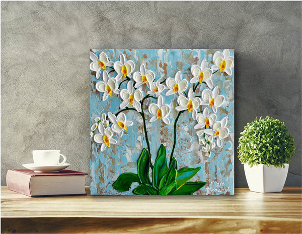 Orchid, Acrylic on Canvas, 12"x12"