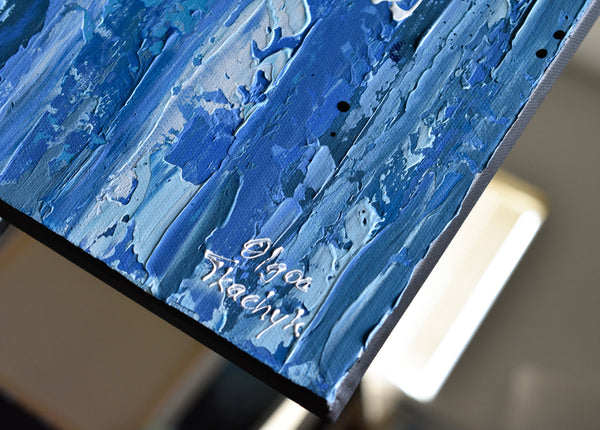 Aqua Blue Horizon, Acrylic on Canvas, 24"x24"