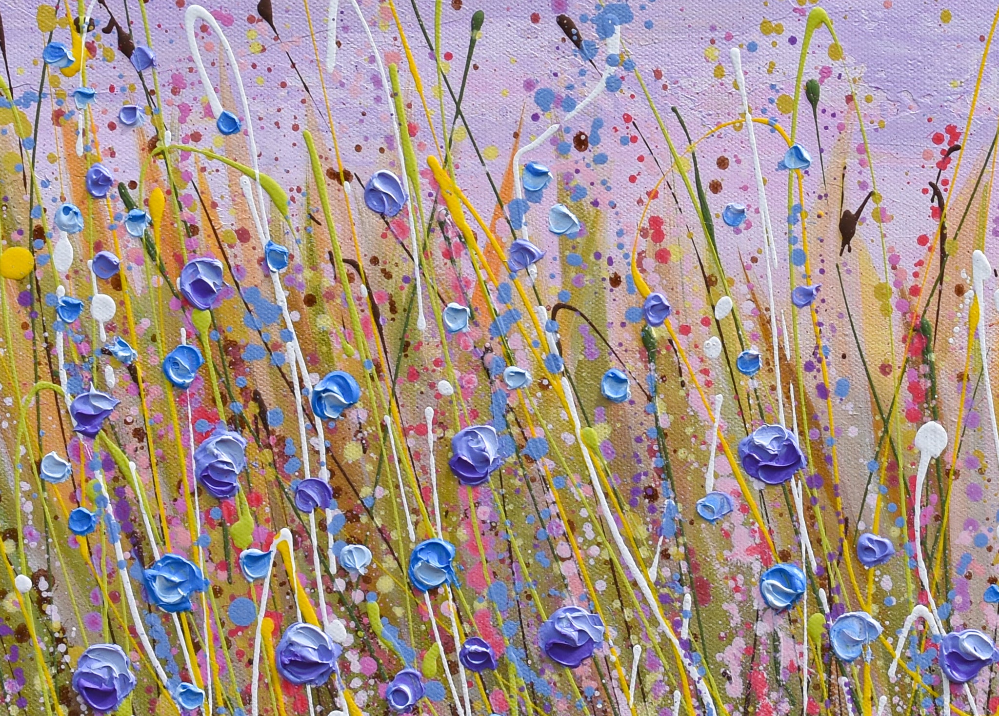 【ご注文品】wildflowers 油彩画2点 Blue Wildflowers, 24