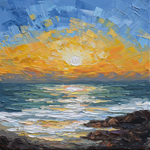 Coastal Calm, Acrylics on Canvas, 12"x12"