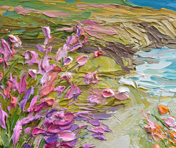 Coastal blooms, Acrylics on Canvas, 12"x12"