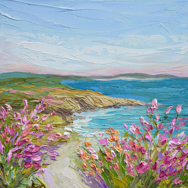 Coastal blooms, Acrylics on Canvas, 12"x12"
