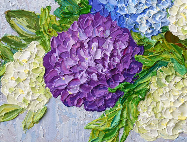 Colorful Hydrangeas, 12"x12"