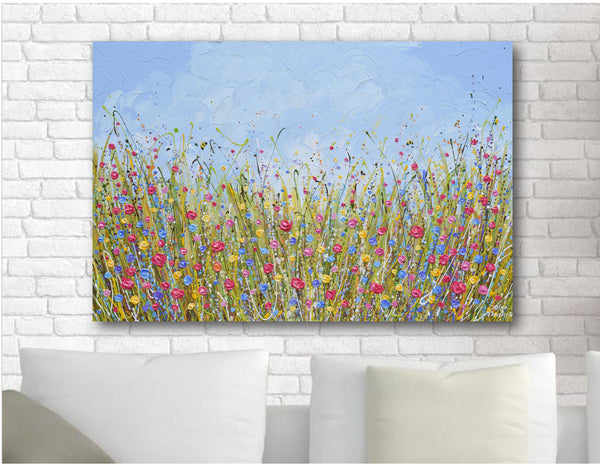 Colorful Flower Meadow, 24"x36"