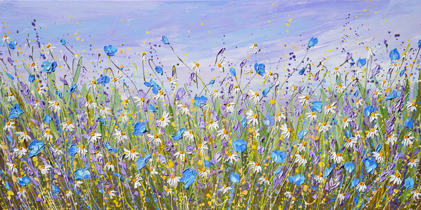 Daisy Dreams, Acrylics on Canvas, 24"x48"