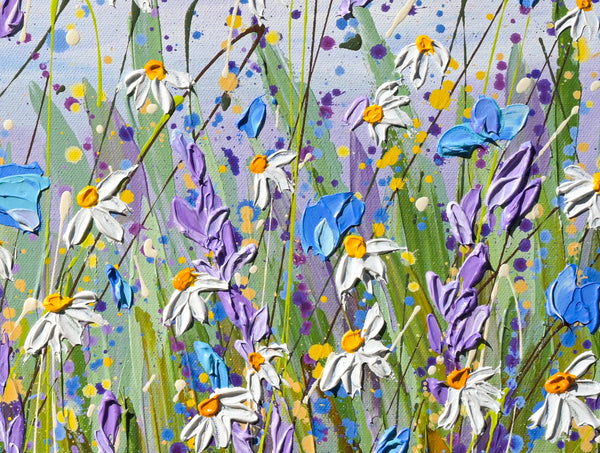 Daisy Dreams, Acrylics on Canvas, 24"x48"