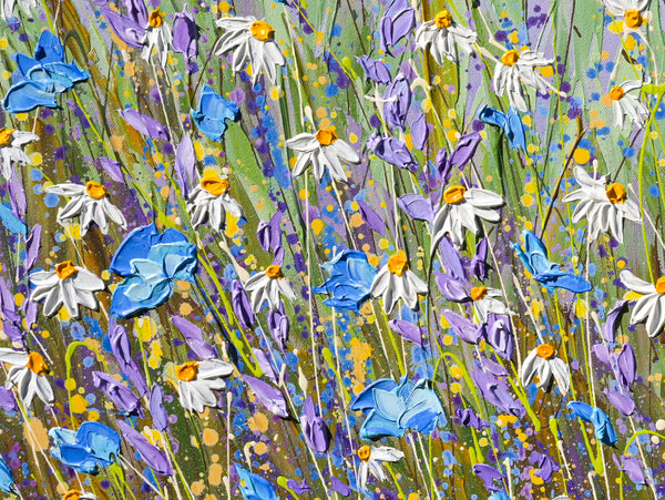 Daisy Dreams, Acrylics on Canvas, 24"x48"