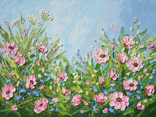 Flowers after the rain, Acrylics on Canvas, 24"x18"