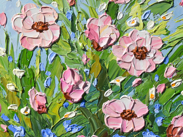 Flowers after the rain, Acrylics on Canvas, 24"x18"