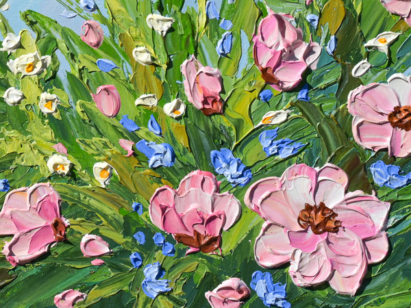 Flowers after the rain, Acrylics on Canvas, 24"x18"