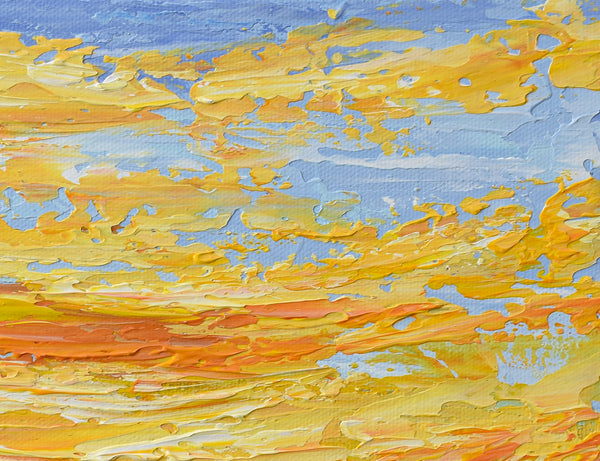 Golden Sunset, Acrylics, 12"x12"
