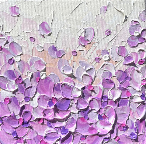 Violet Bloom, acrylic on canvas, 8"x8"