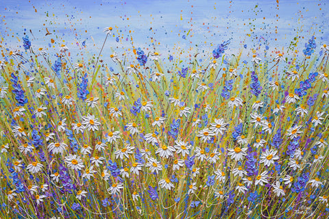 Lavender & Daisies, Acrylic on Canvas