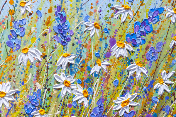 Lavender & Daisies, Acrylic on Canvas