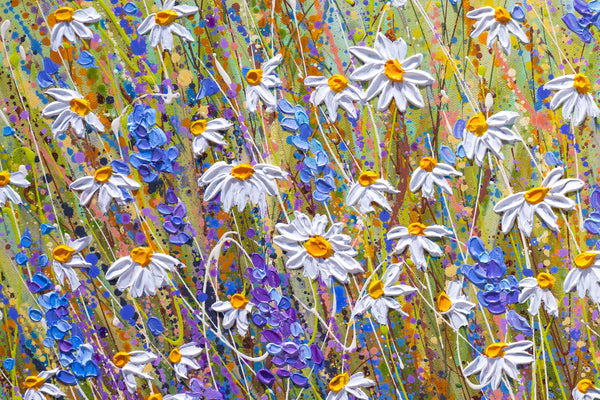 Lavender & Daisies, Acrylic on Canvas