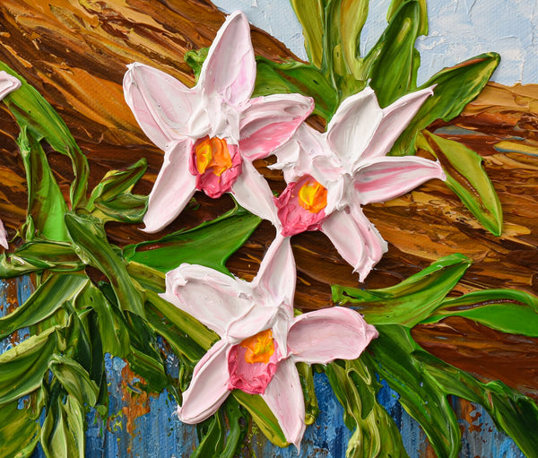 Pink Cattleya Orchid, 12"x12"