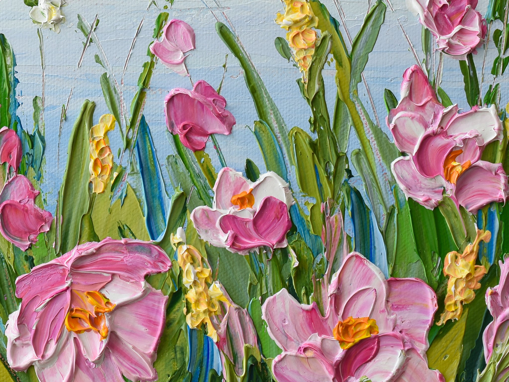 【ご注文品】wildflowers 油彩画2点 Pink Wildflower, 12