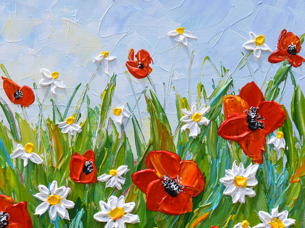 Daisies and Poppies, 16"x20"