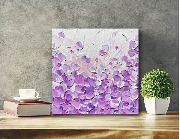 Violet Bloom, acrylic on canvas, 8"x8"