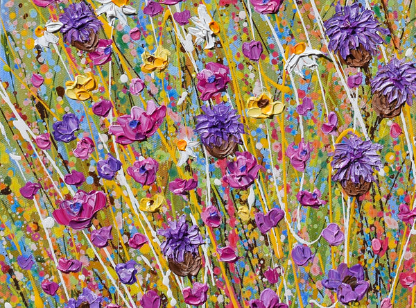 Purple Wildflowers, 24"x24"