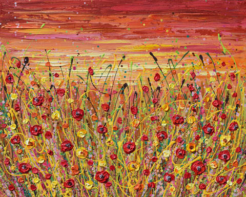 Red Poppies at Sunset, 16"x20"