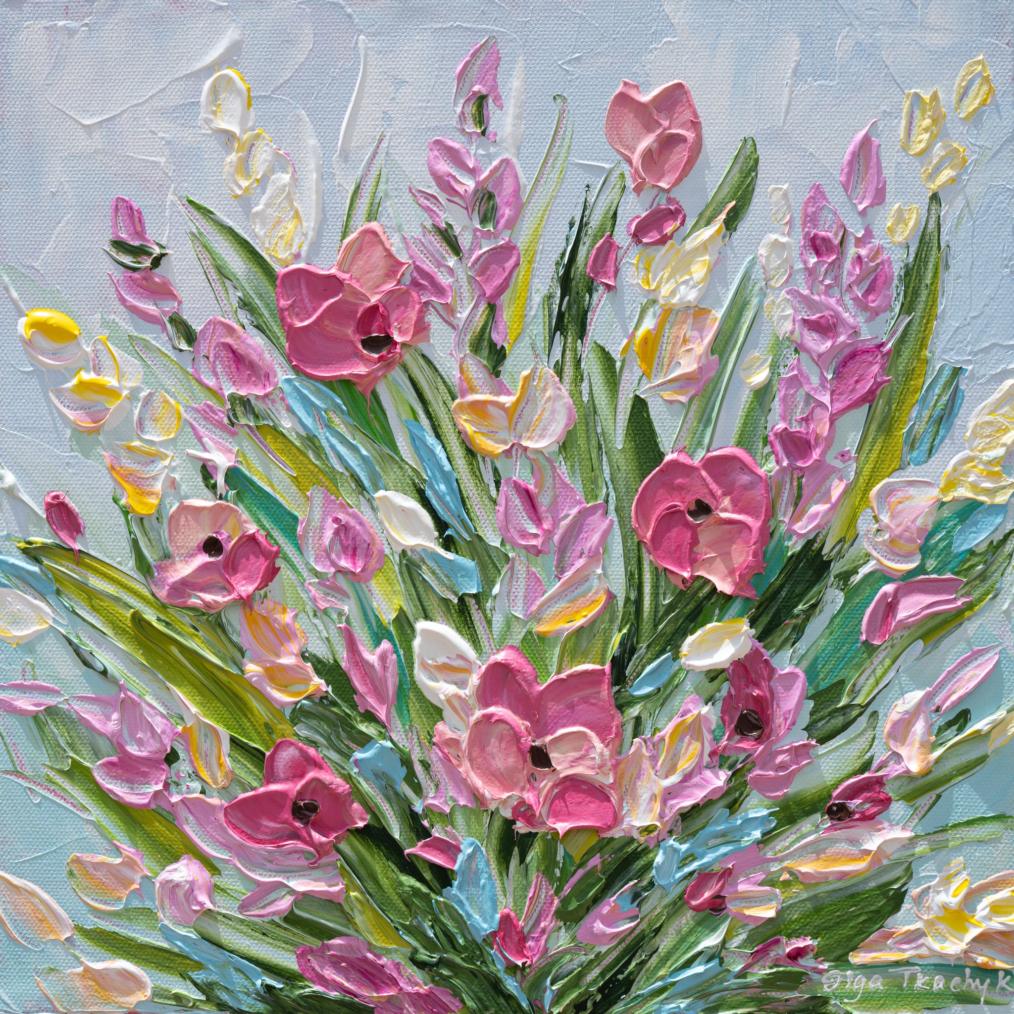 Spring Bouquet, Acrylics on Canvas, 12"x12"